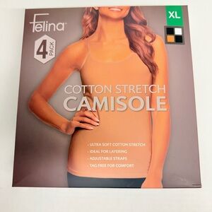 Felina Cotton Stretch Camisole - Tan, black, white